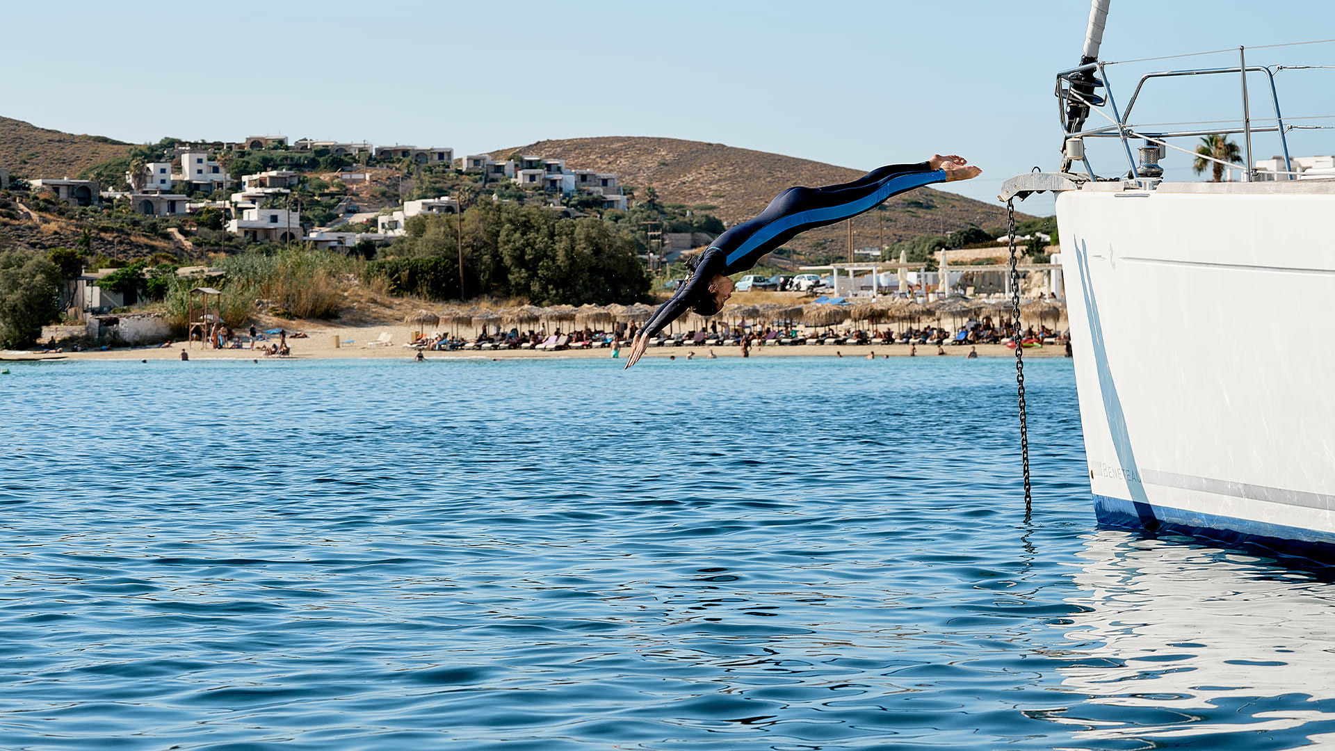 Baignade depuis un bateau - Cyclades - Grèce