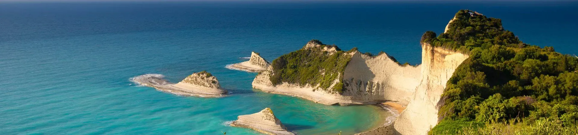 Falaises du Cap Drastis et mer Ionienne - Corfou - Grece