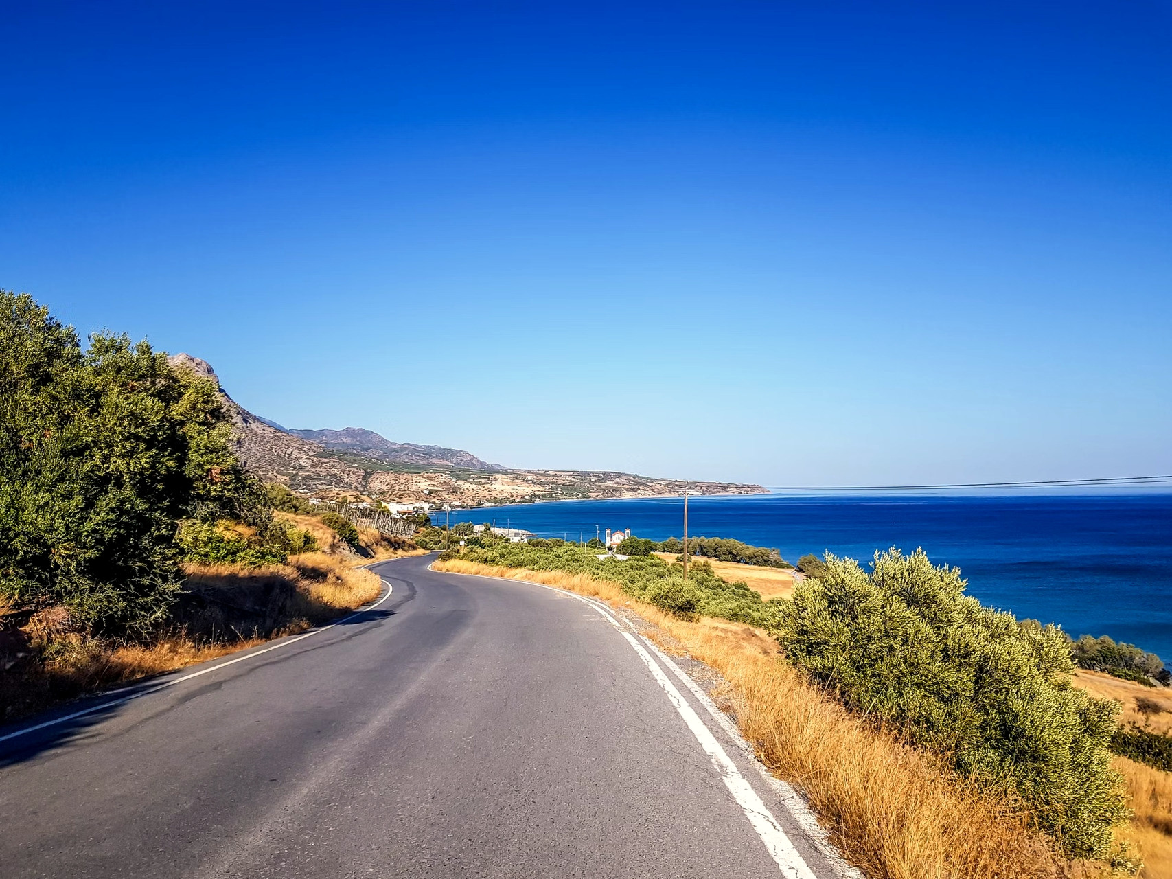 Route côtière au bord de la mer - Héraklion, Crète - Grèce