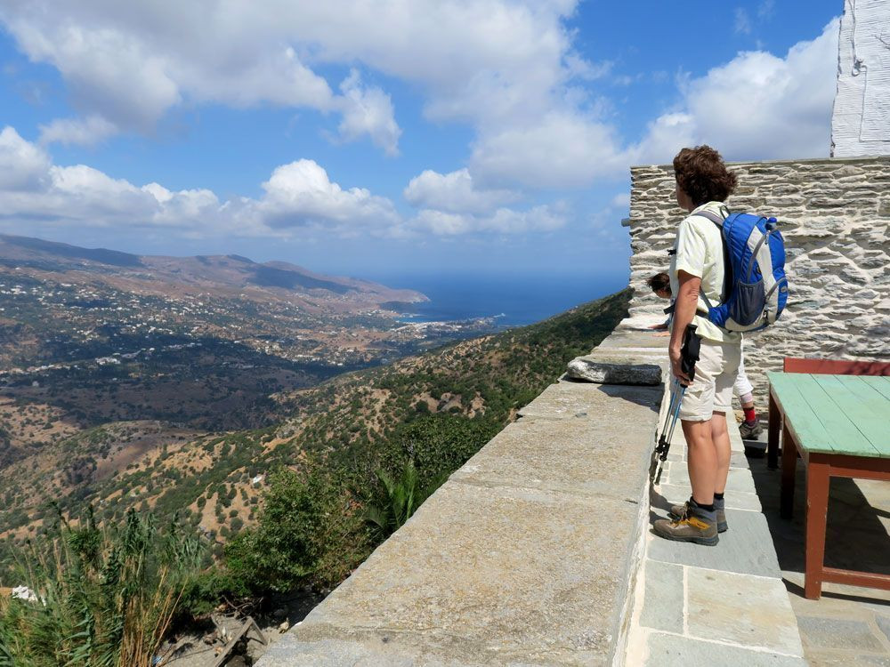 Vue depuis le monastère de Panachrantou - Andros - Cyclades, Grèce