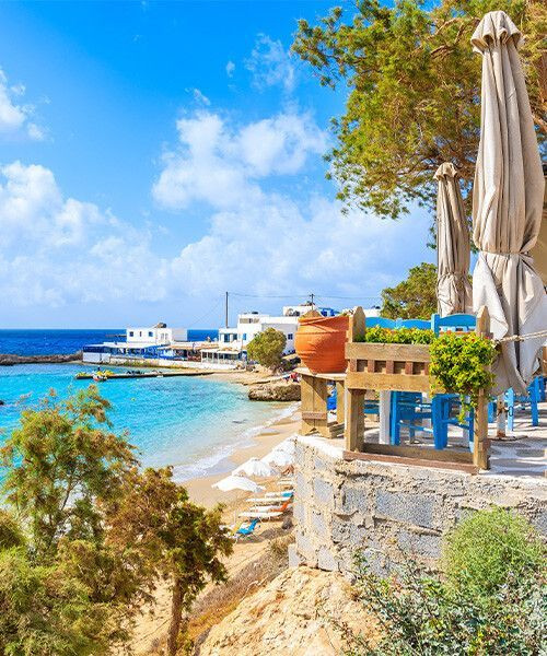 Plage de Lefkos sur la côte ouest - Karpathos - Grèce