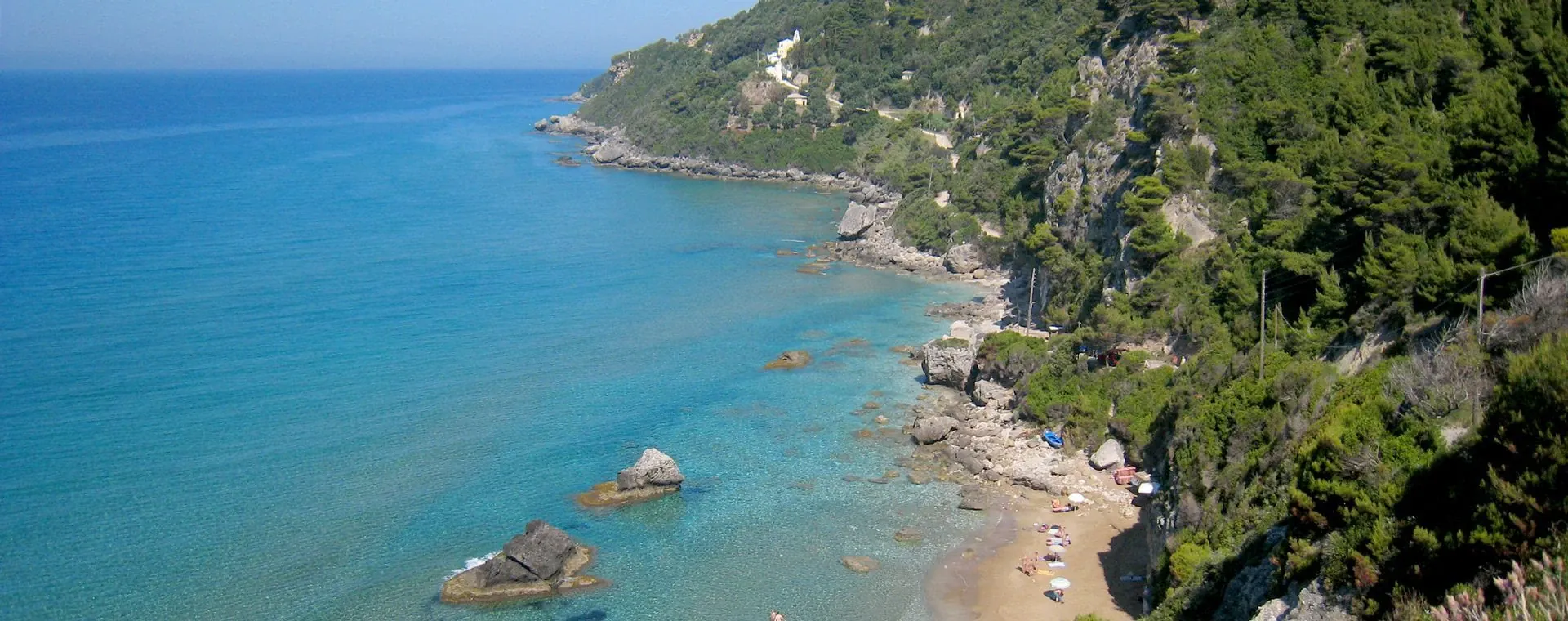 Plage de Limni près de Liapades - Corfou - Grèce - vue sur la mer