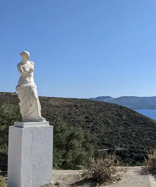 Venus de Milo statue replica with sea view - Milos island, Greece