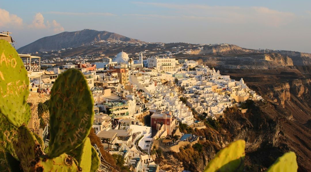 Maisons blanches de Fira - Santorin - Cyclades - Grèce