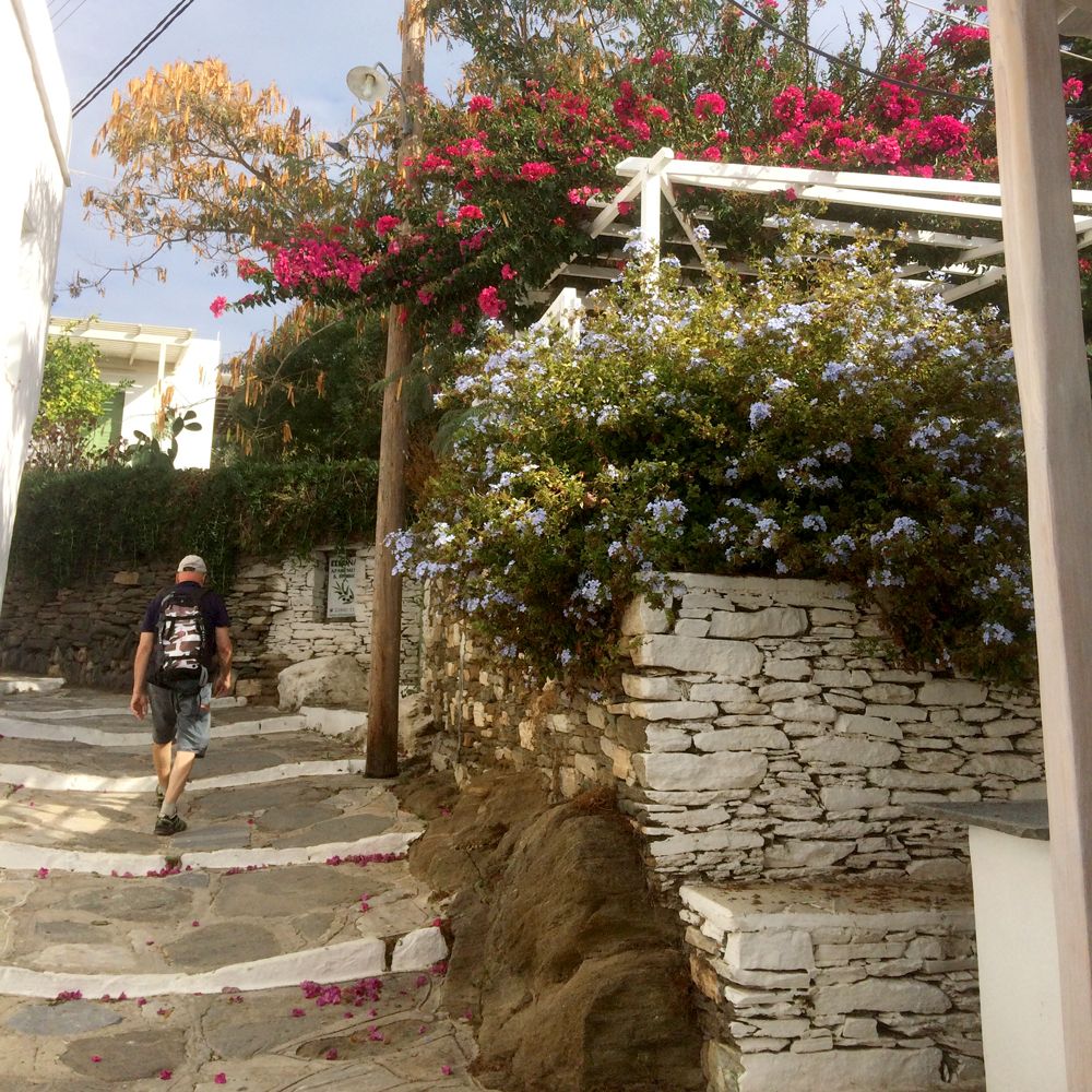 Balade dans une ruelle fleurie d'Apollonia