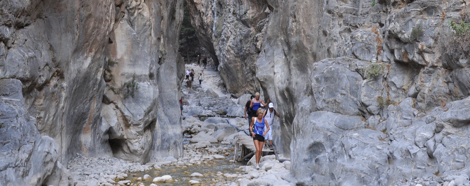 Hiking Samaria Gorge exiting the gates