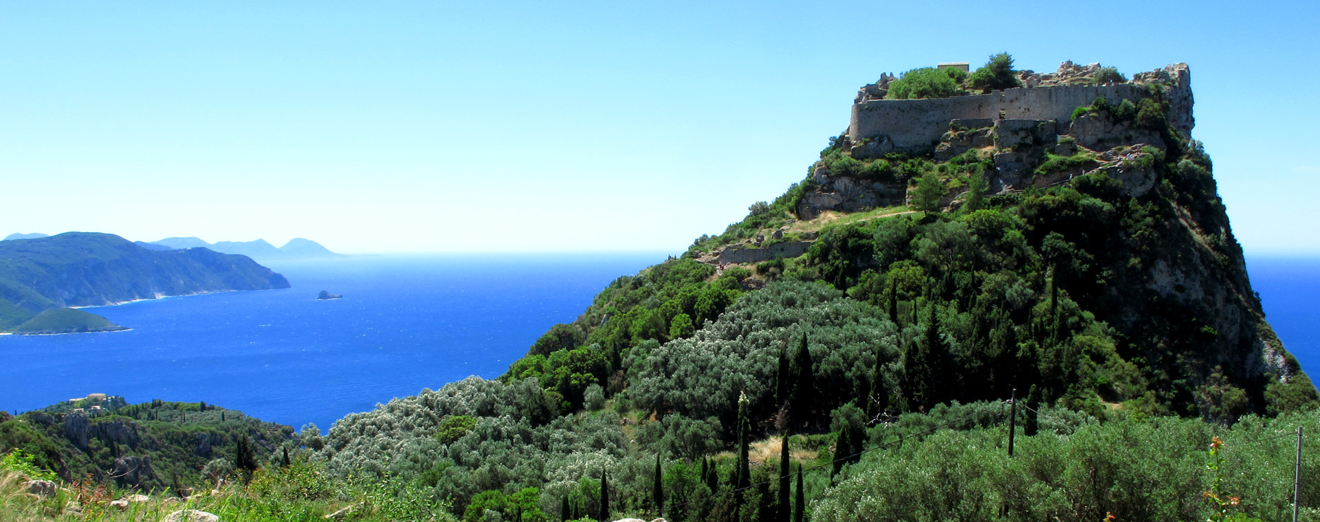 Aggelokastro Fortress overlooking the west coast of Corfu