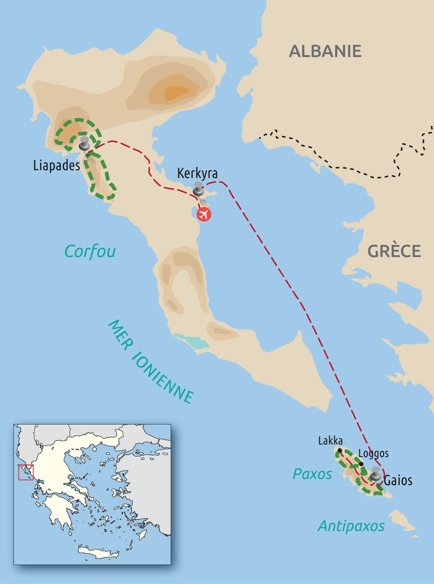 Carte Corfou et Paxos © Nicolas Pagiatis