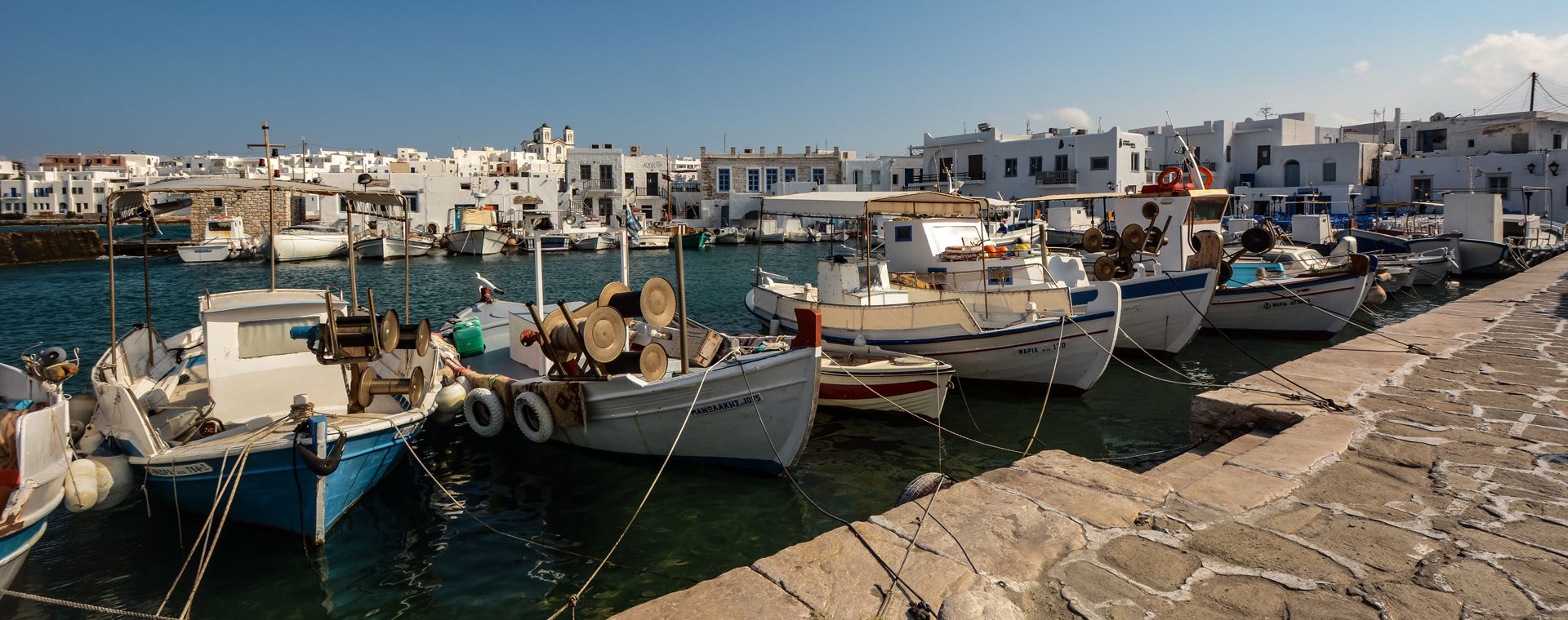 Port de Naoussa, sur l'île de Paros