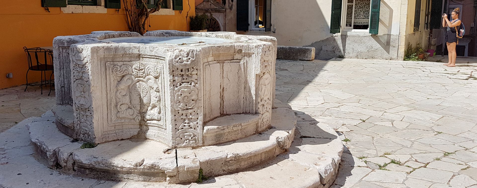 Venetian wells in the city of Corfu