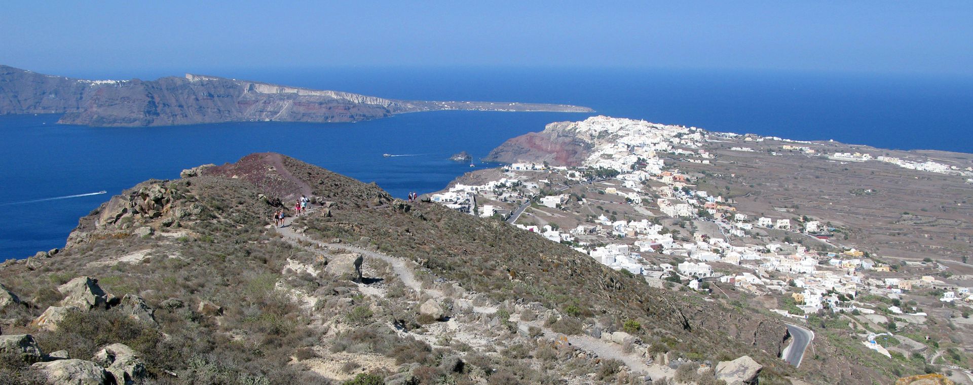 View of the North of the island of Santorini